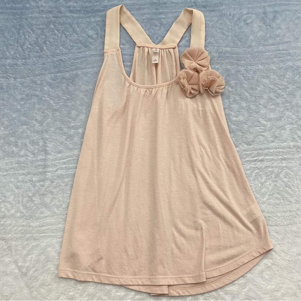 Xhilaration Light Pink Tank with Flowers Small